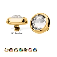 14g Bezel Set Round Swarovski 24kt PVD Dermal Top