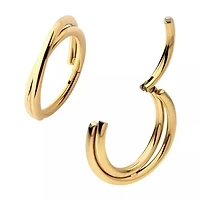 Double Hoop Cross 24Kt Gold Pvd