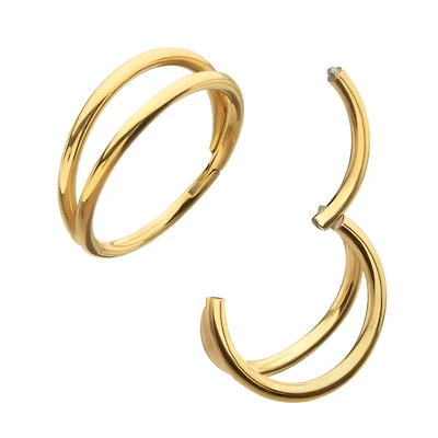Double Hoop 24kt PVD Hinged