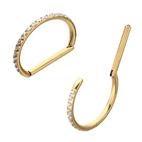 D-Shaped All Around CZ 24kt PVD Clicker