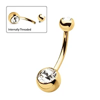 24kt PVD Bezel 5mm / 8mm Ball Jewel Navel
