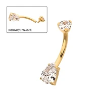 Prong Teardrop 6mm / 8mm CZ 24kt PVD