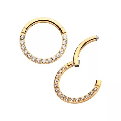 16g Prong Set Round CZ 24KT PVD Dermal Top