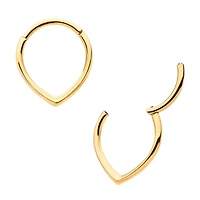 Teardrop Hinged Hoop 24kt PVD
