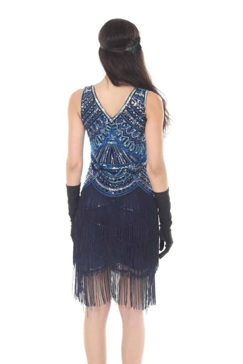 Sequin Flapper Dress With Fringes
