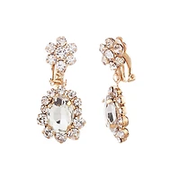 Crystal Flower Dangle Clip On