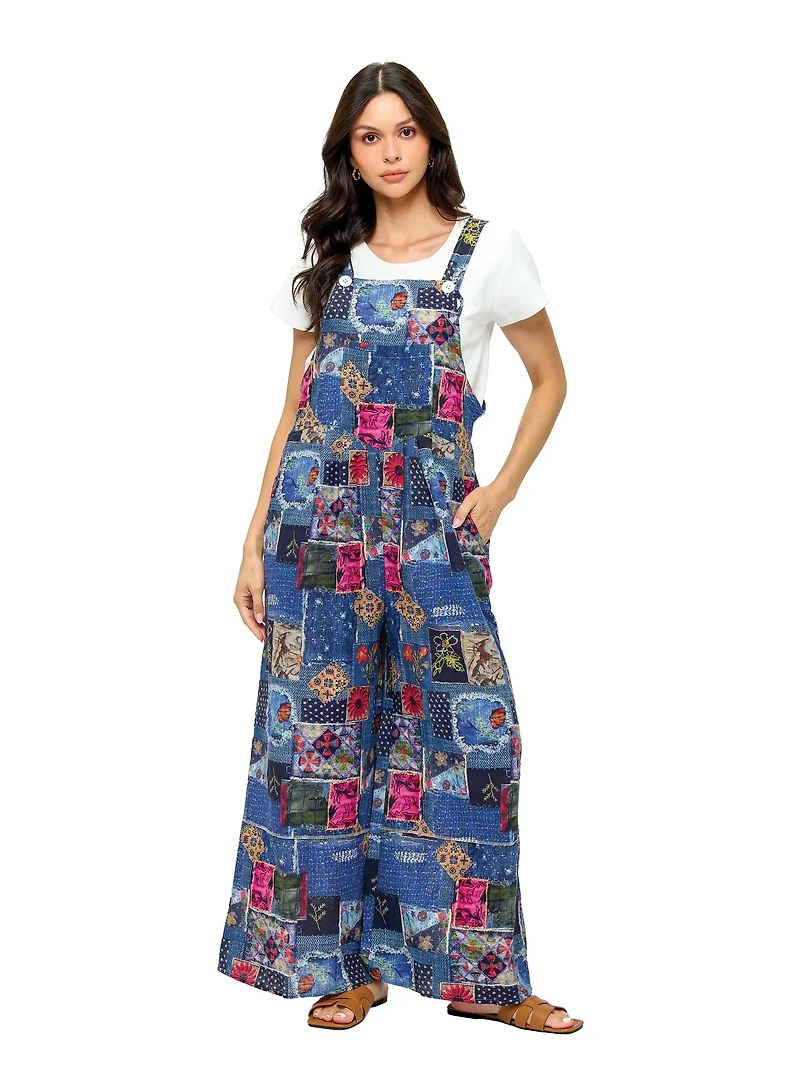 Overall Ruffled Patchwork Print