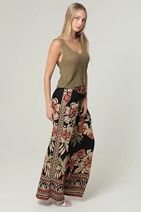 Wide Leg Pants With Self Tie