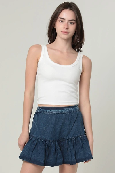 Denim Ruffle Skorts/Shorts