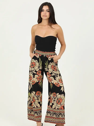 Printed Wide Leg Pants