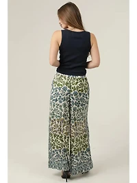 Printed Wide Leg Pants with Elastic Waist