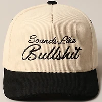 Black Sounds Like Bullshit Corduroy Trucker Baseball Cap