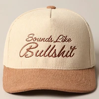 Beige Sounds Like Bullshit Corduroy Trucker Baseball Cap