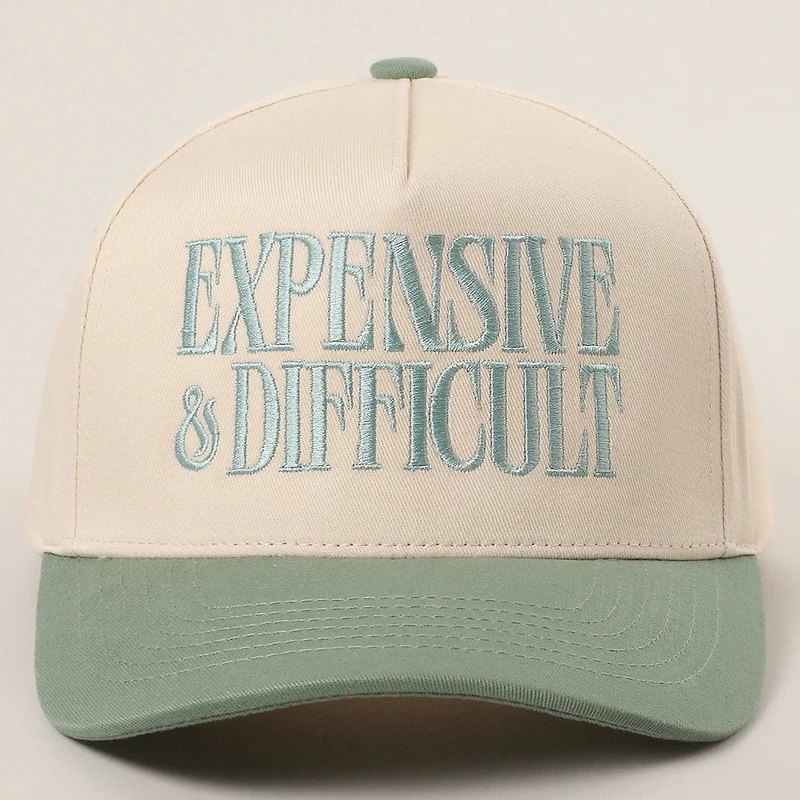 Sage Expensive And Difficult Embroidered Trucker Hat