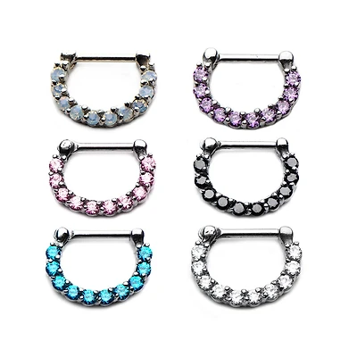 16g Clickers with Prong Set CZ gems