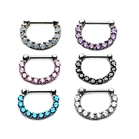 16g Clickers with Prong Set CZ gems