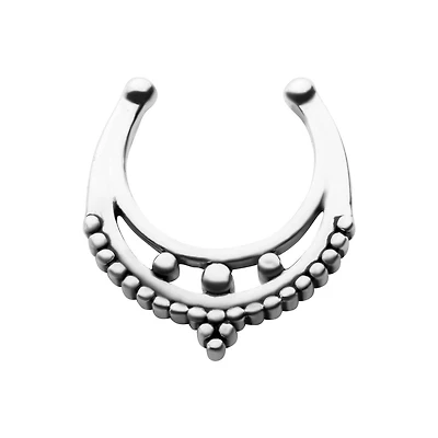 Antique Gold Plated Mini Beaded Brass Faux Septum