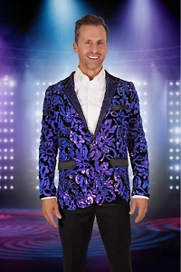 Purple Leaf Sequin Blazer