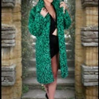 Faux Fur Leopard Mid Length Coat