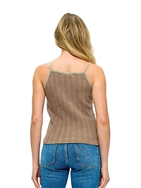 Patchwork Ribbed Tank Top Art Painted