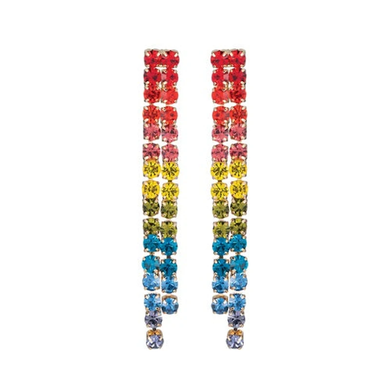 2 Line Multi Color Earrings