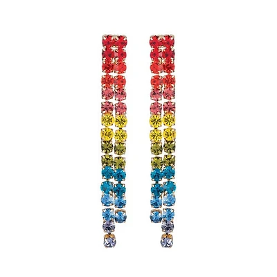 2 Line Multi Color Earrings