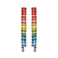 2 Line Multi Color Earrings