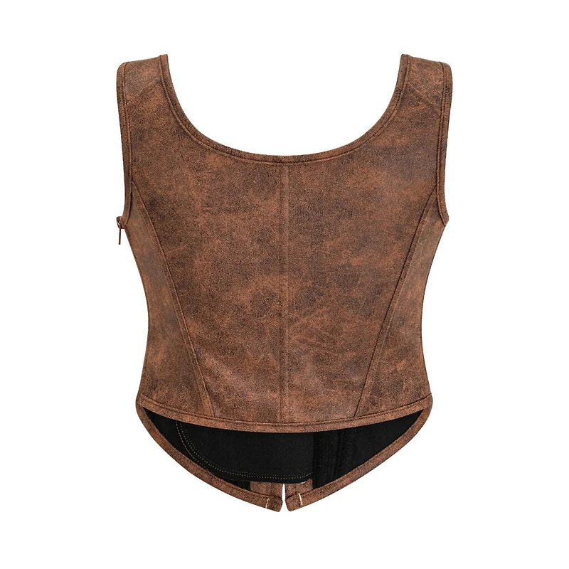 Pleather Front Lace Corset