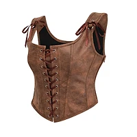 Pleather Front Lace Corset