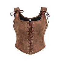 Pleather Front Lace Corset