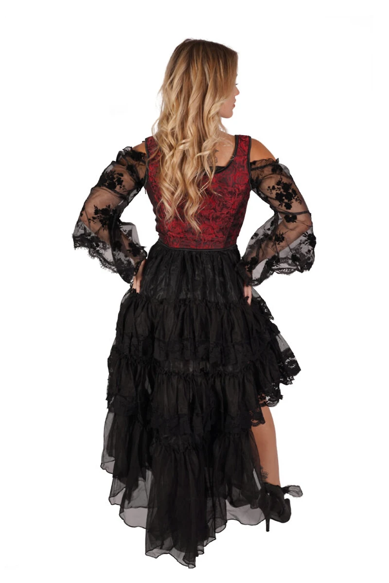 Burgunday And Black Choli Top Corset Brocade
