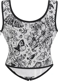 Black And White Flower Corset