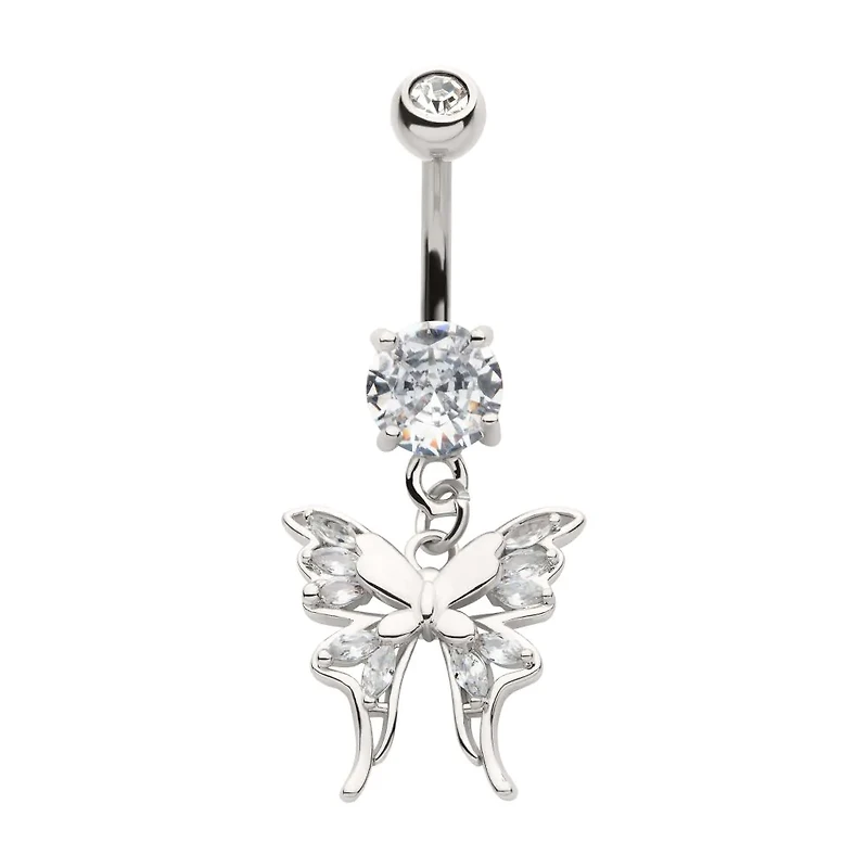 Butterfly Marquise Gems and Plain Navel