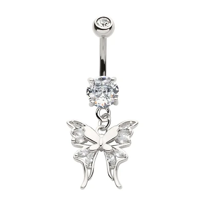 Butterfly Marquise Gems and Plain Navel