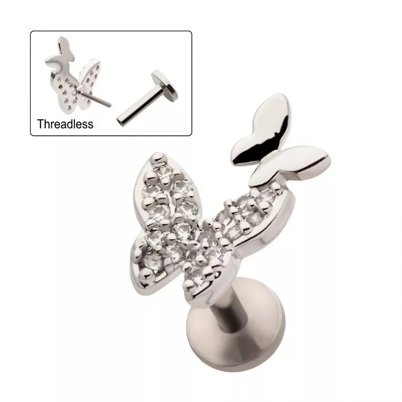 Butterfly Jewelled With Small Plain Butterfly