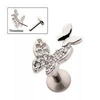 Butterfly Jewelled With Small Plain Butterfly