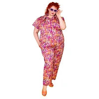 Groovy Mushroom & Snail PLus Jumpsuit Sunset
