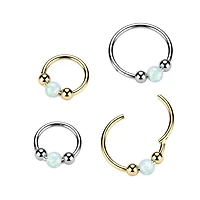 3 Ball 1 Opal Hinged Hoop