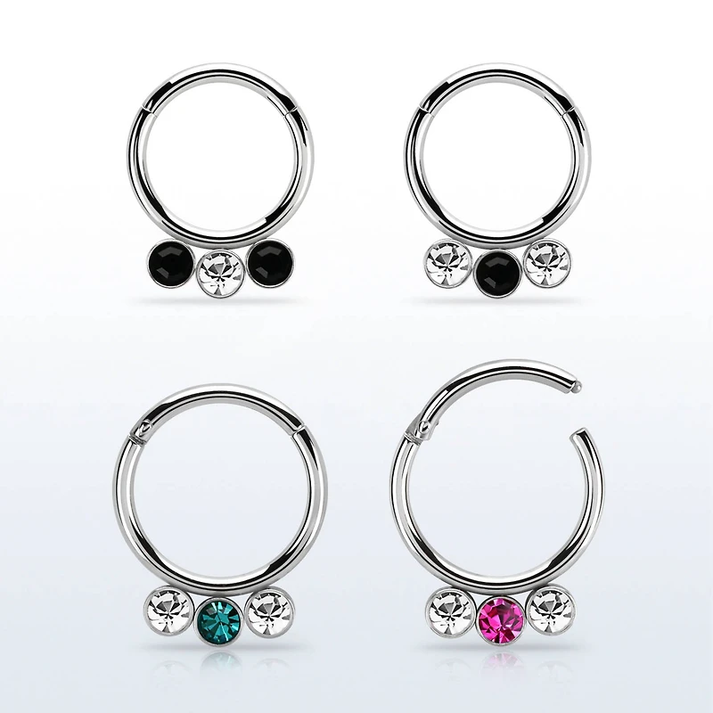3 GEM MIX BELOW HINGED HOOP
