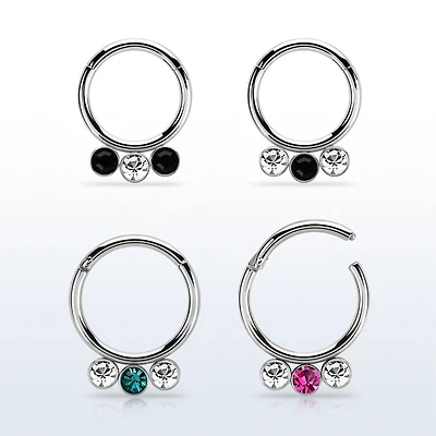 3 GEM MIX BELOW HINGED HOOP
