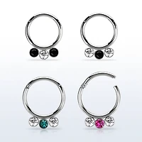 3 GEM MIX BELOW HINGED HOOP