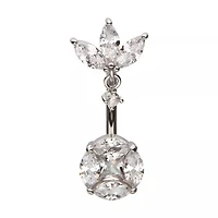3 Marquise Top With Round Multi Gem And Mini Dangle
