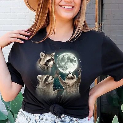 3 Raccoons Howling Shirt