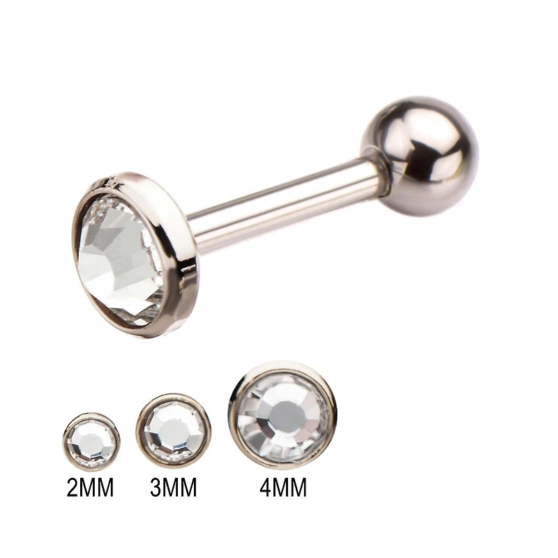 Internal Threaded Barbell with Bezel Set Gem