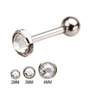Internal Threaded Barbell with Bezel Set Gem