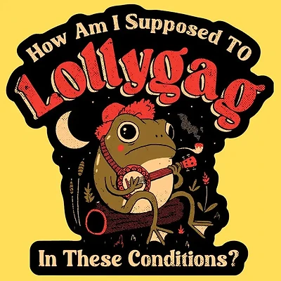 Lollygagging Frog Sticker