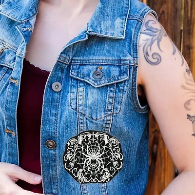 Spiderweb Filigree Gothic Iron On Patch