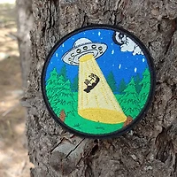 UFO Alien Cow Abduction Iron On Patch