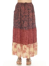 Cactus Garden Tiered Maxi Skirt
