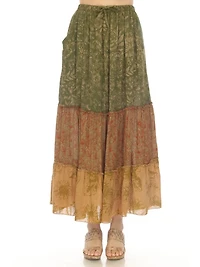 Cactus Garden Tiered Maxi Skirt